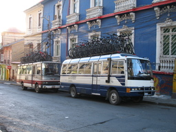 Worlds Most Dangerous Road - Mini buses at Gravity office