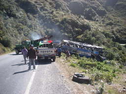 Worlds Most Dangerous Road - Crashed Tourist Bus