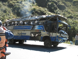 Worlds Most Dangerous Road - Crashed Tourist Bus